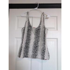 XL cotton distressed snake skin tank